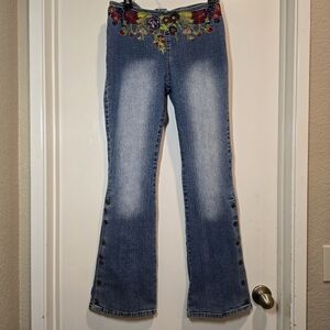 Embroidered Blue Jeans